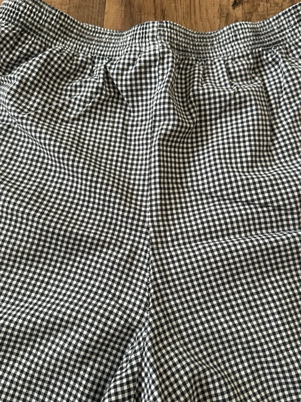 Black & White Gingham Elastic Waist Shorts Vintage Baxter & Wells Large